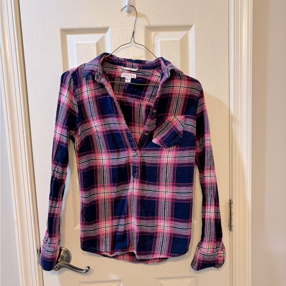 Flannel half button shirt